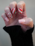 πβ€οΈ Candy Cane Lane Press-On Manicure Set