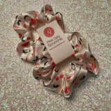 Pink Girly Swag Bundle - Custom Silk Hair Scrunchy + Flower Keychain + Rainbow Keychain